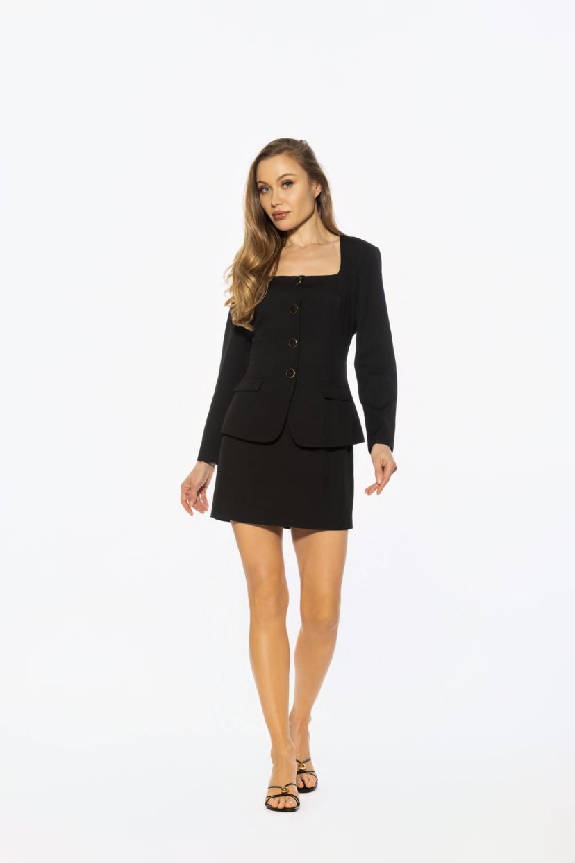 Rami Square Neck Jacket Dress