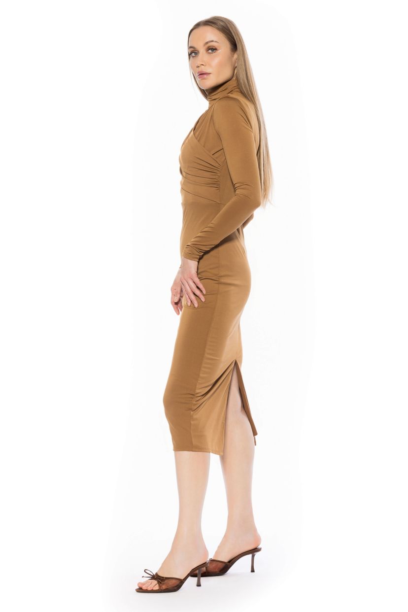Elio Draped Midi Sheath Dress
