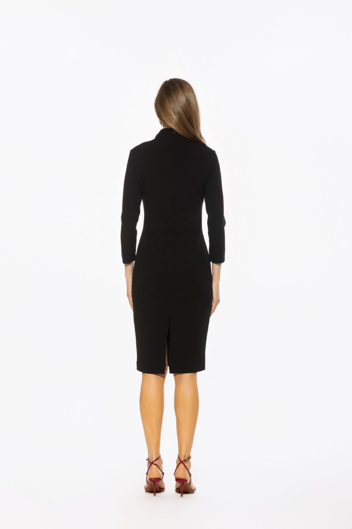 Marais Triangle Neck Midi Sheath Dress