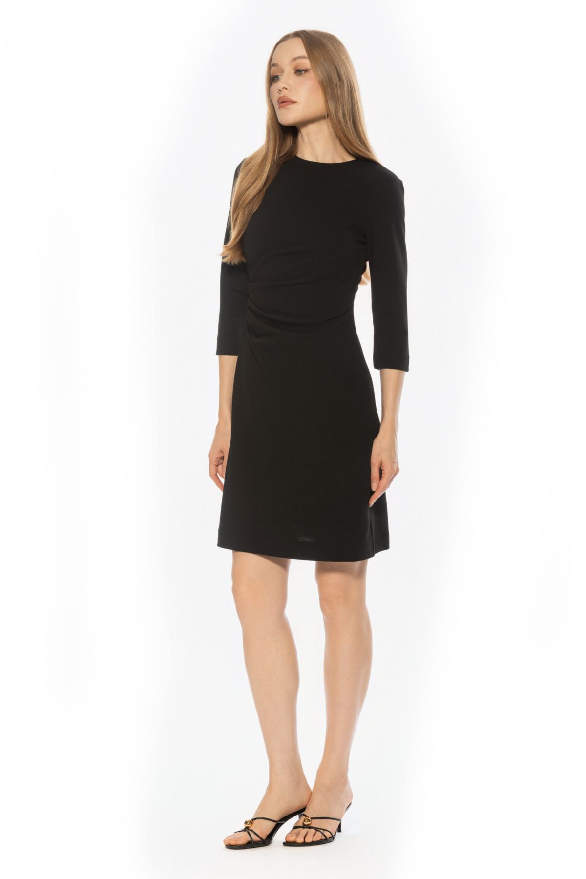 Rio Crewneck Ruched Shift Dress