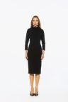 Mika Mockneck Draped Sheath Dress