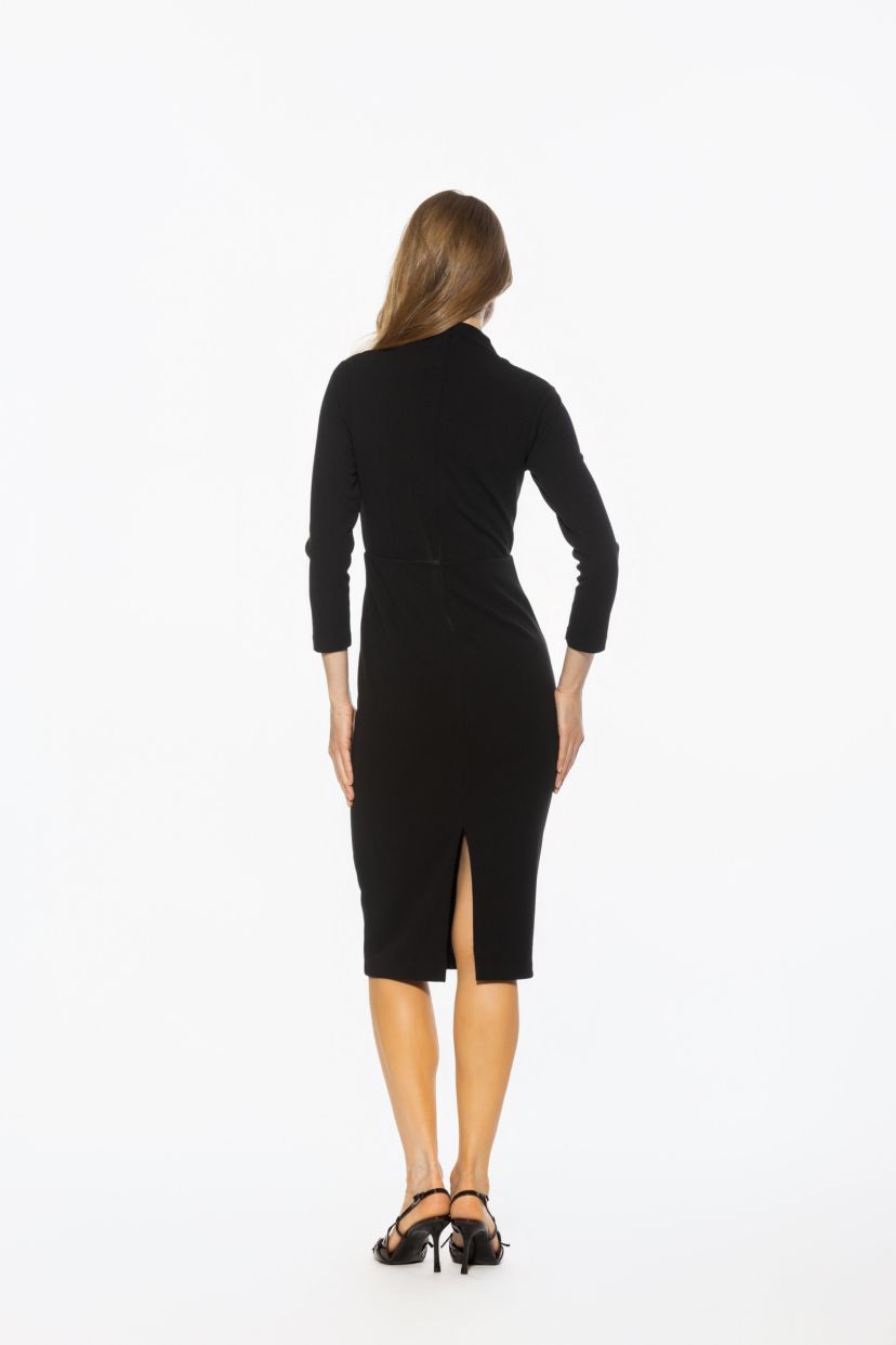 Mika Mockneck Draped Sheath Dress