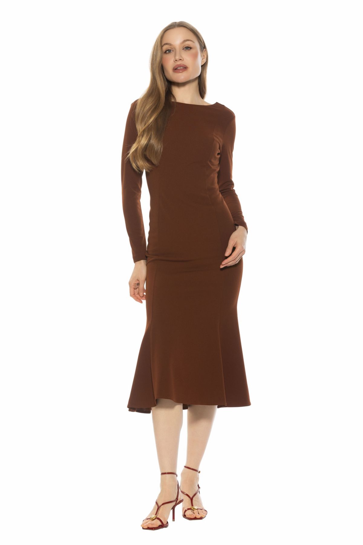 Liora Crewneck Midi Flared Dress