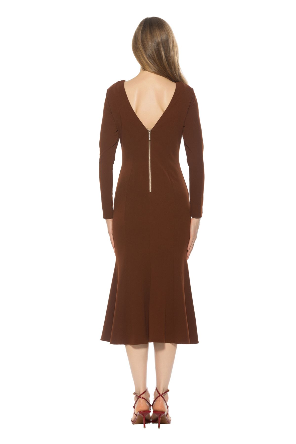 Liora Crewneck Midi Flared Dress