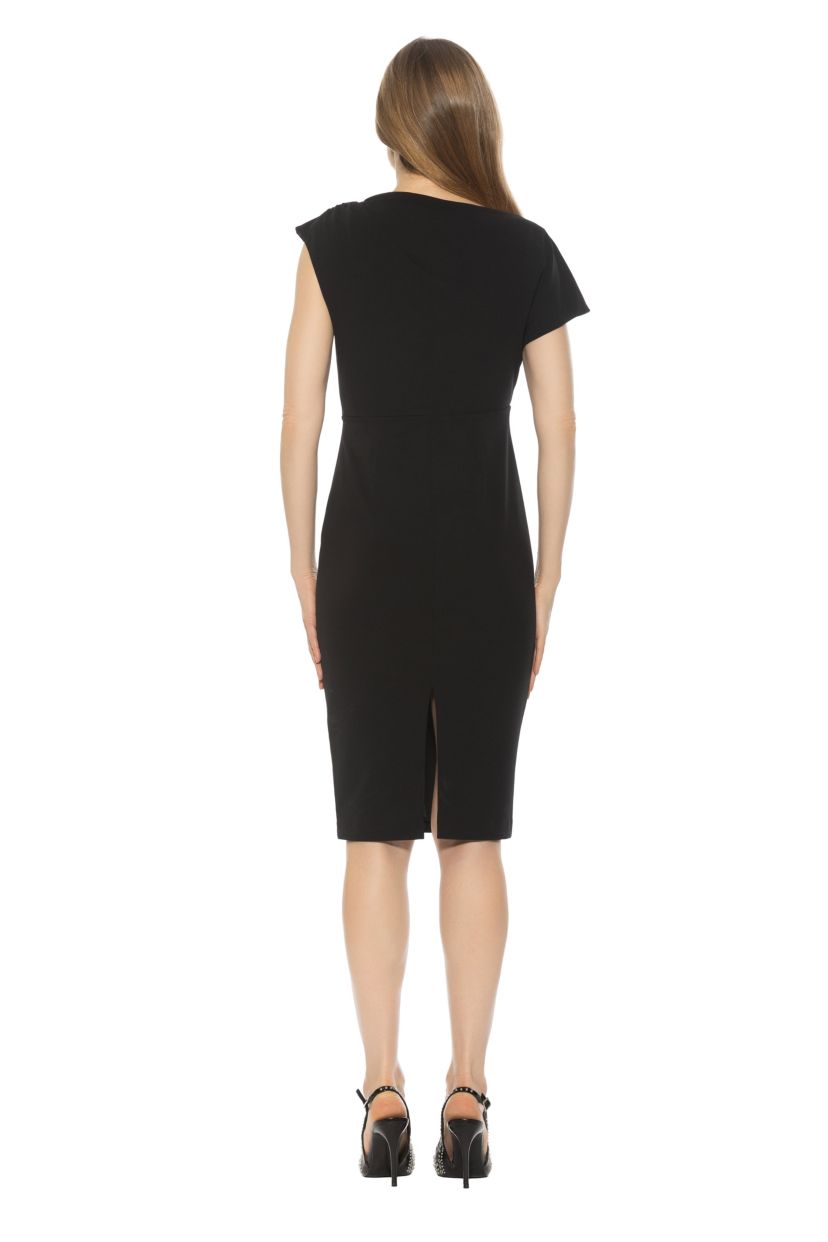 Althea Asymmetric Midi Sheath Dress