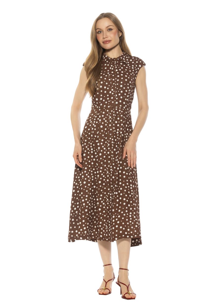 Amoura Collared Button Down Midi Dress