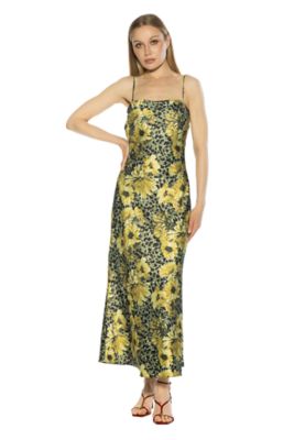 Alexia Admor Women's Slo Silky Maxi Dress With Draped Back, Green, 8