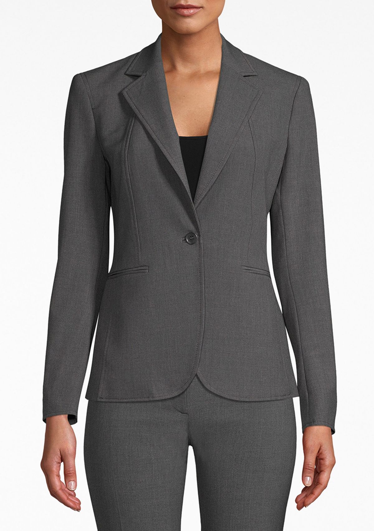 Womens Notch Collar One Button Blazer