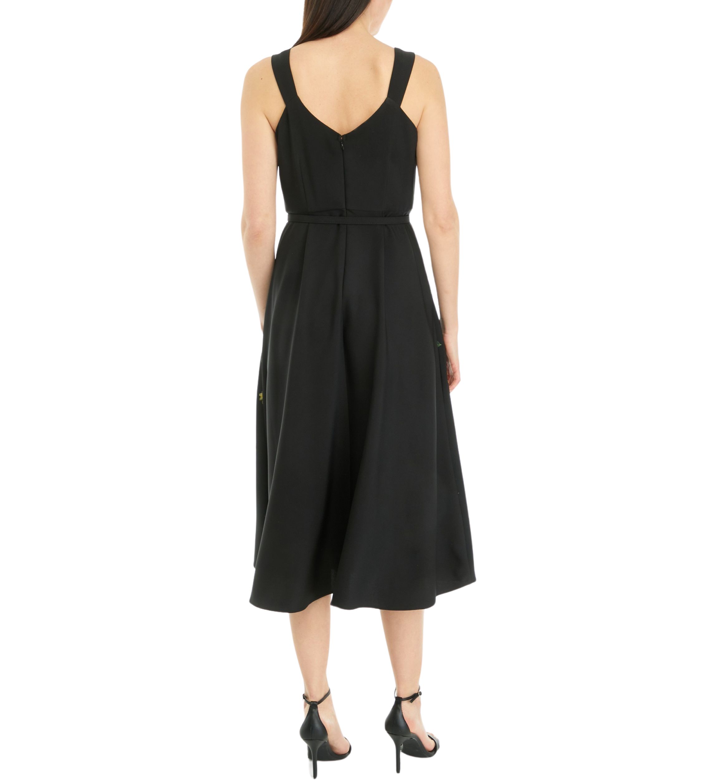 SCOOPED NECK A LINE MIDI WITH BELT