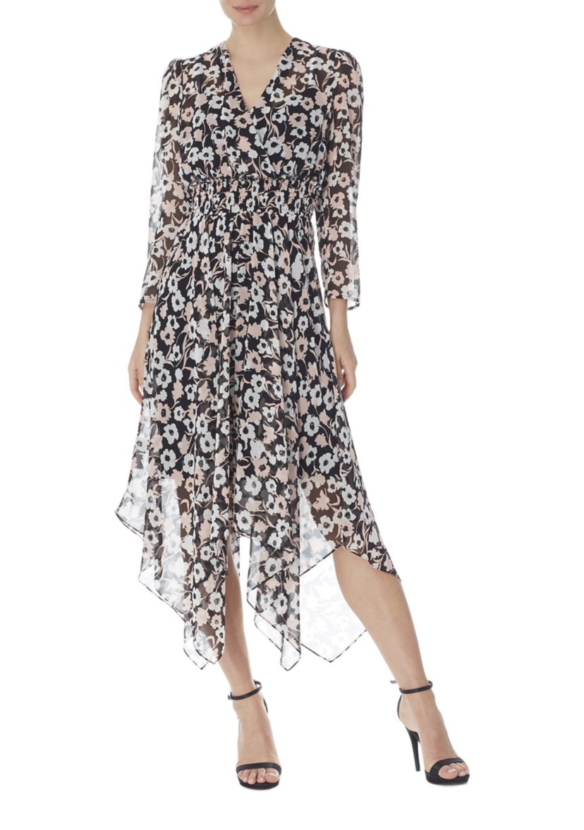 Womens V-Neck Midi Dress