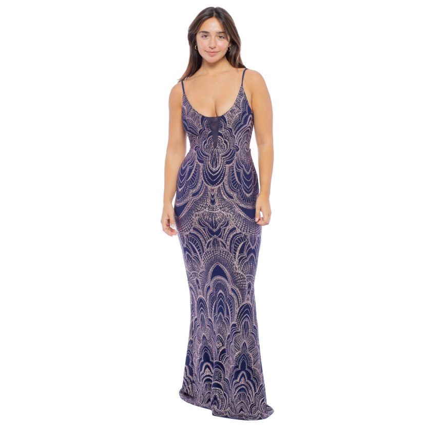 Jump Apparel Women's Glitter Sleeveless Gown - Black - Maxi dresses