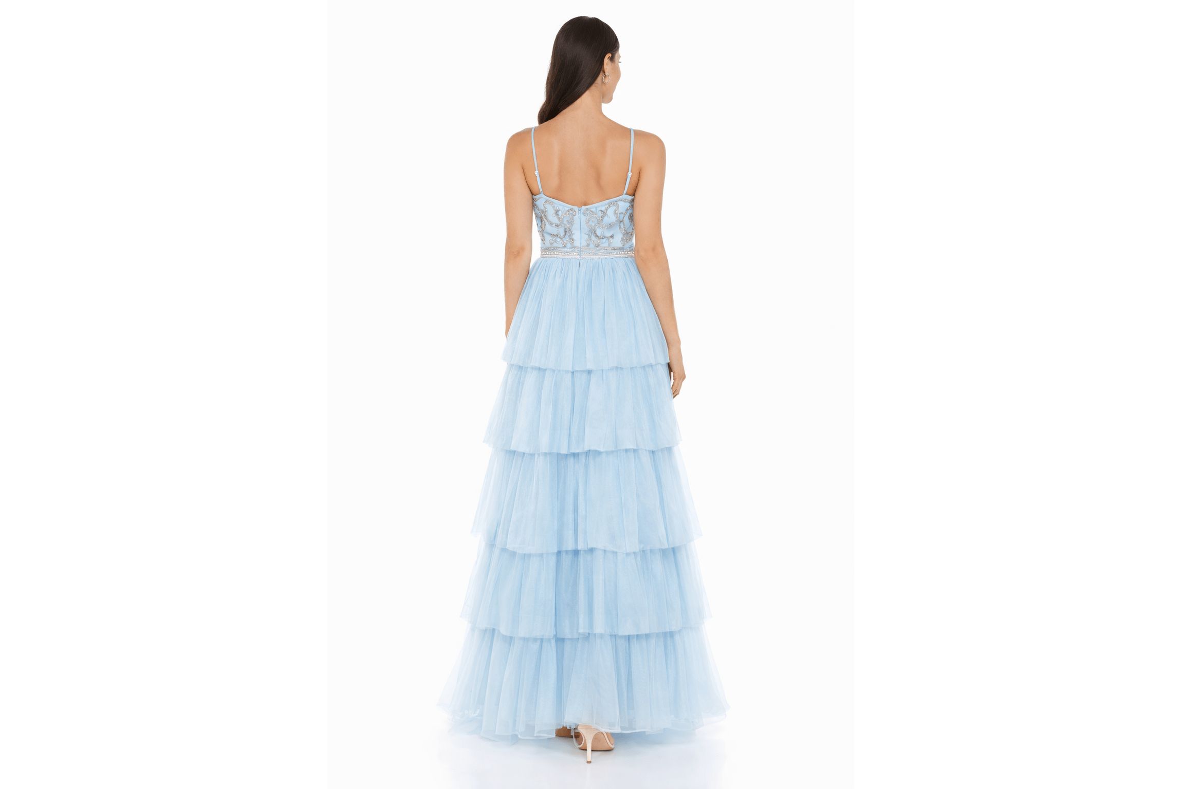 lady prom dress reviews LaDivine CD387 Fitted Long Formal Lace Prom Dress