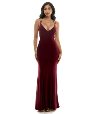 Jump Apparel Spaghetti Gown With Lace Up Back, 12 -  0196947027375