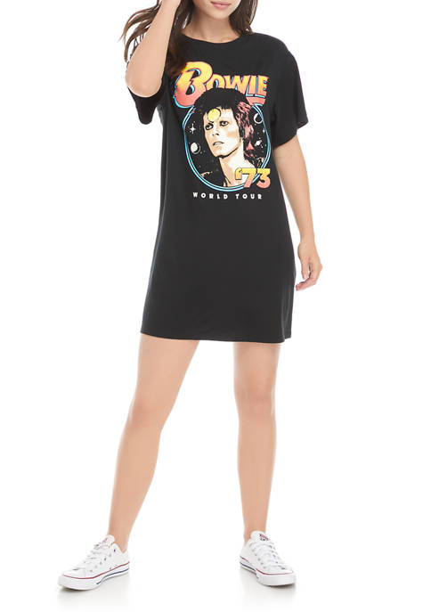 Bowie Juniors Short Sleeve Graphic T-Shirt Dress