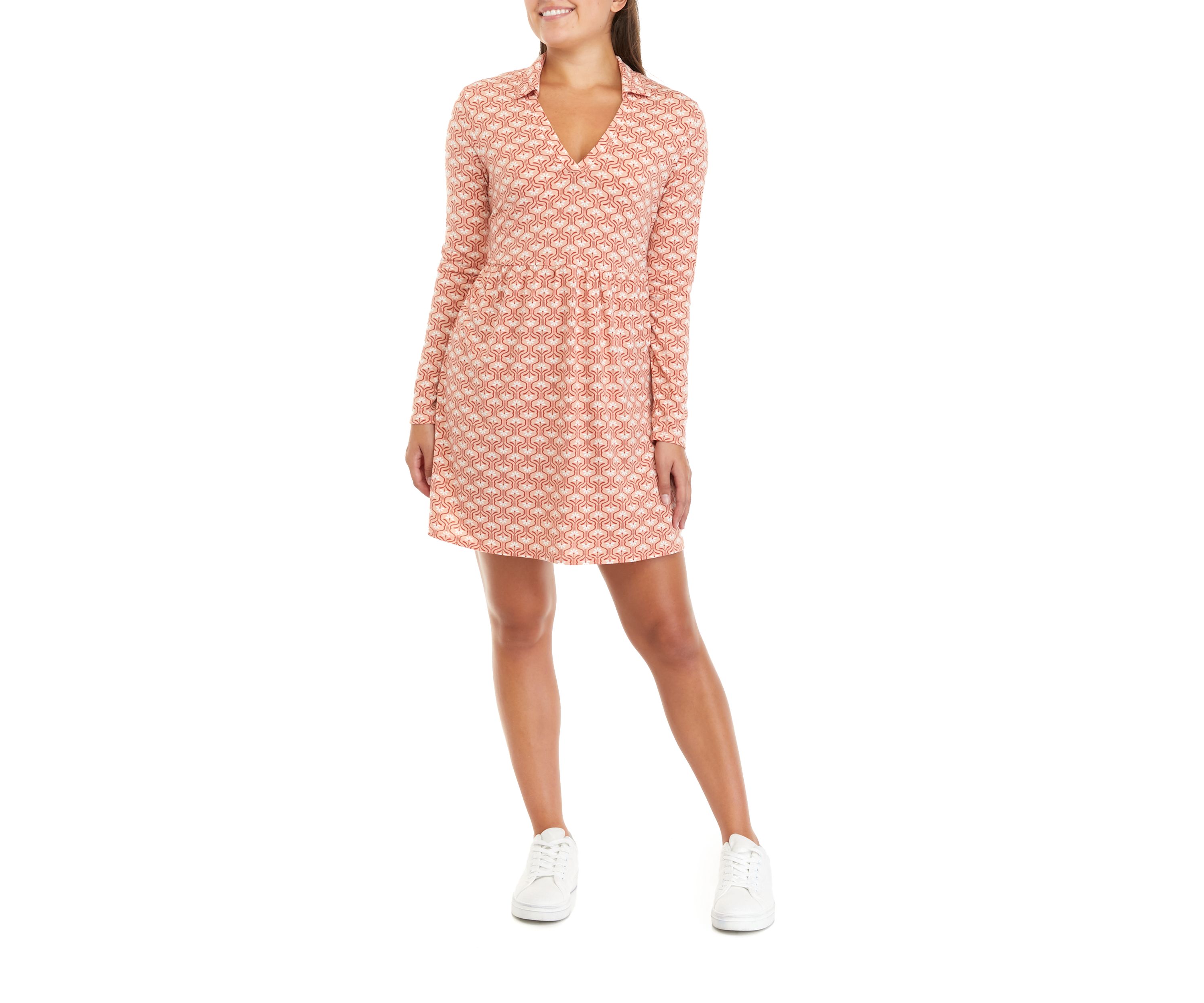 Juniors Long Sleeve Babydoll Shirtdress