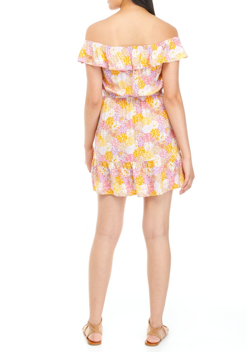 Juniors Off the Shoulder Floral Dress