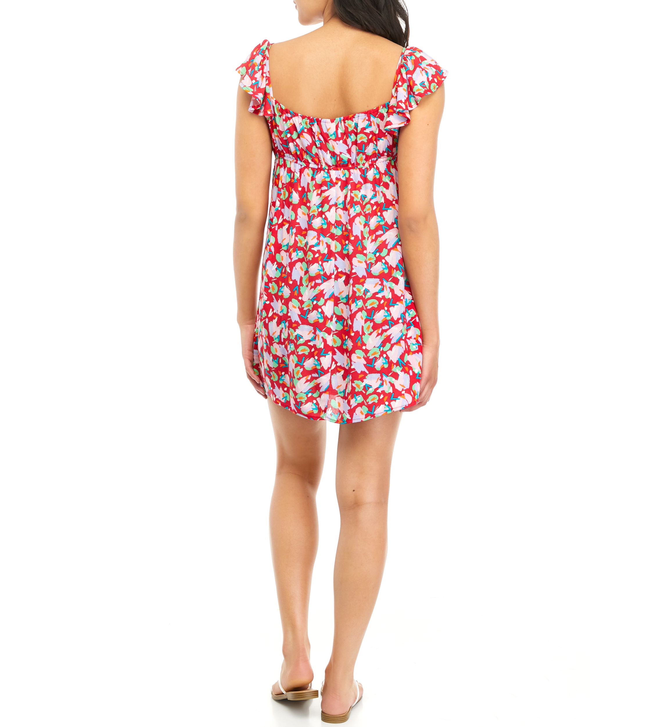 Juniors Cap Sleeve Babydoll Cinch Dress