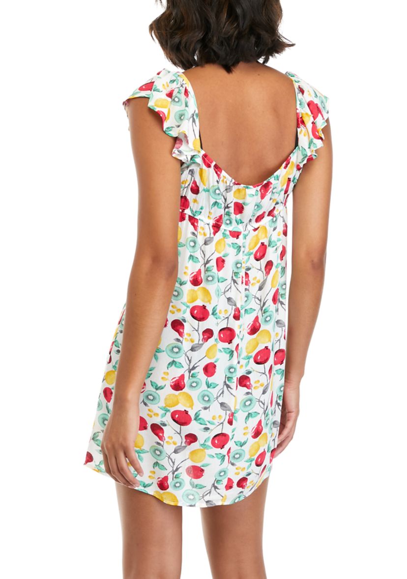 Juniors Flutter Sleeve Babydoll Cinch Dress