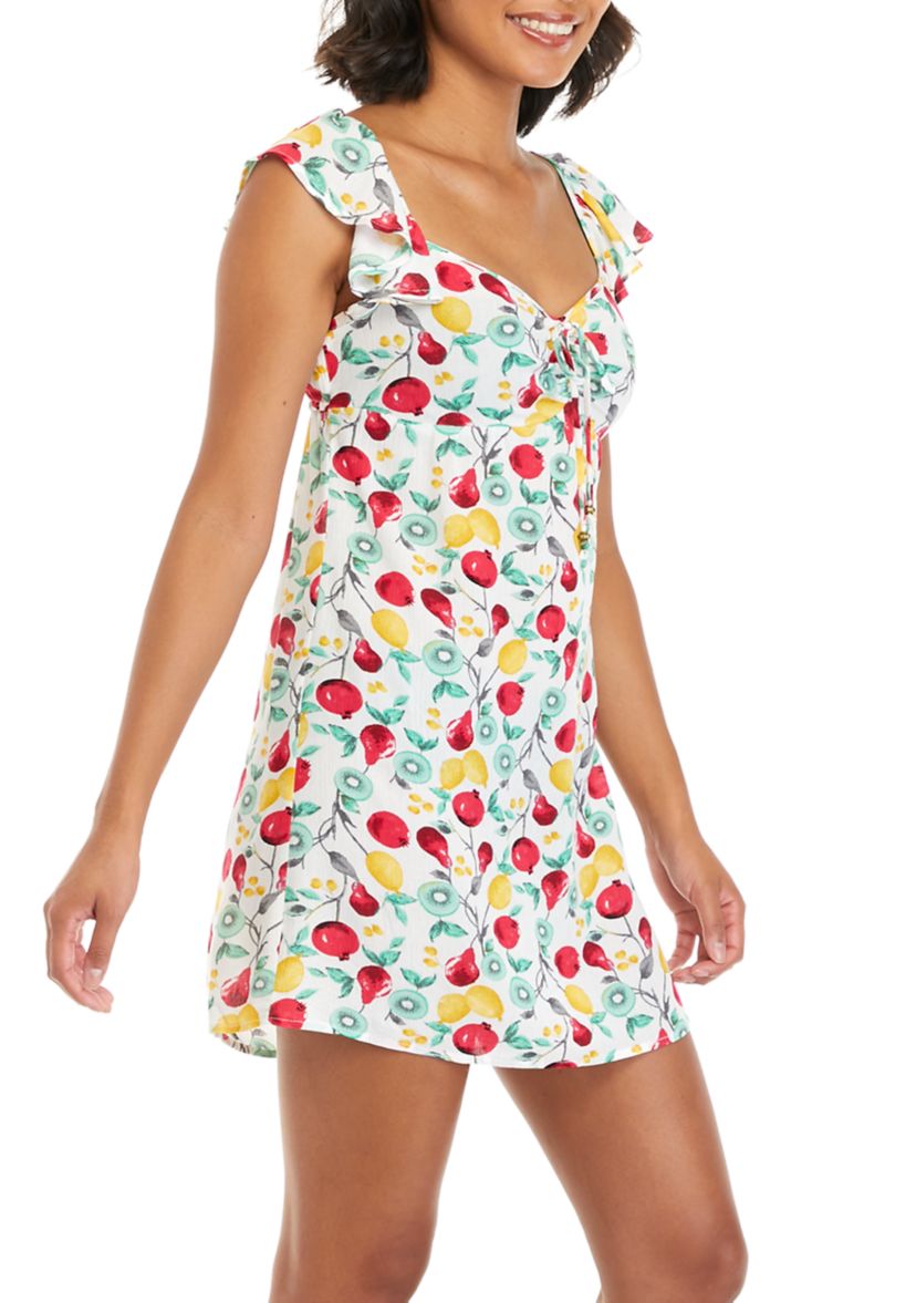 Juniors Flutter Sleeve Babydoll Cinch Dress