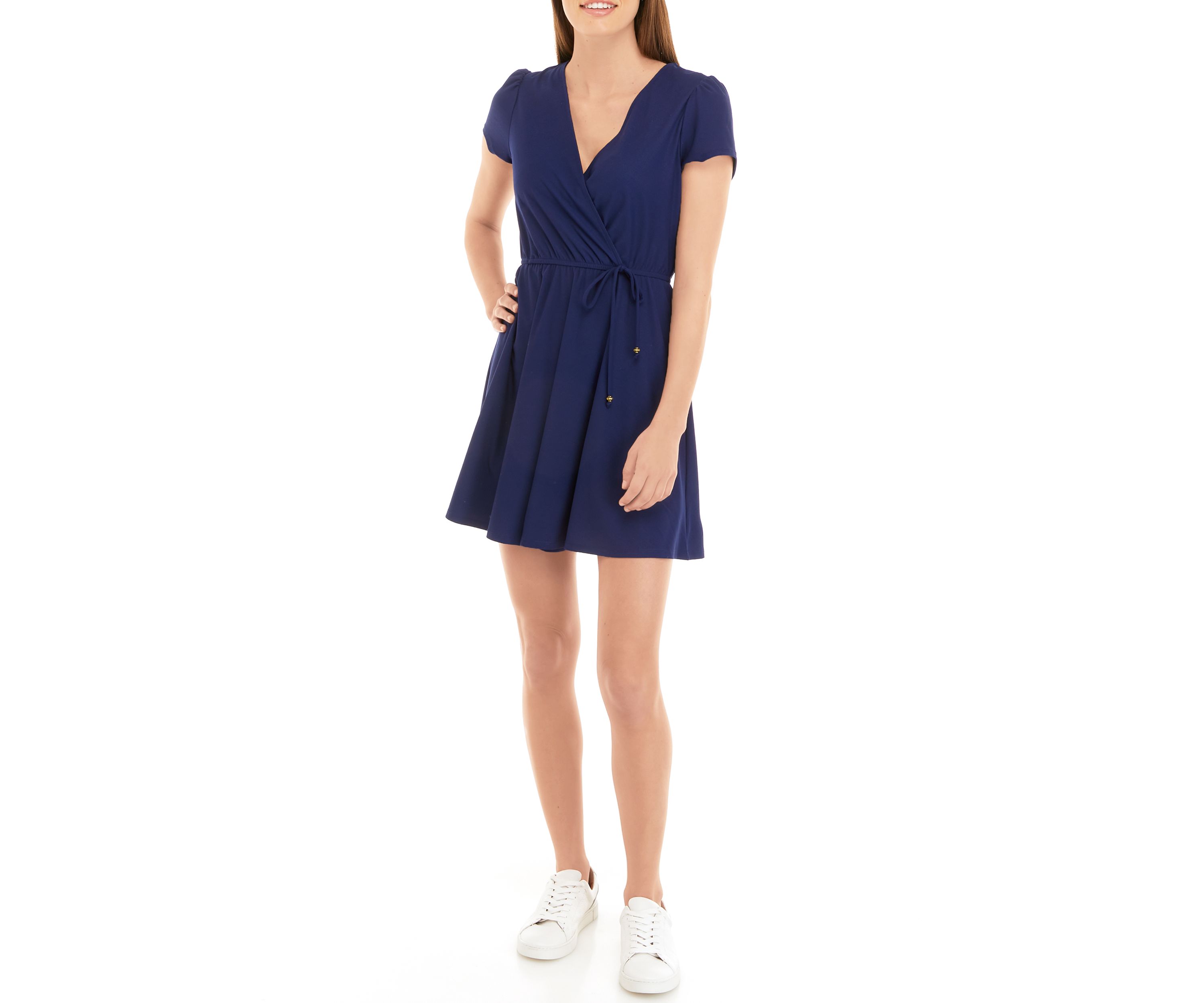 Juniors Short Sleeve Wrap Dress