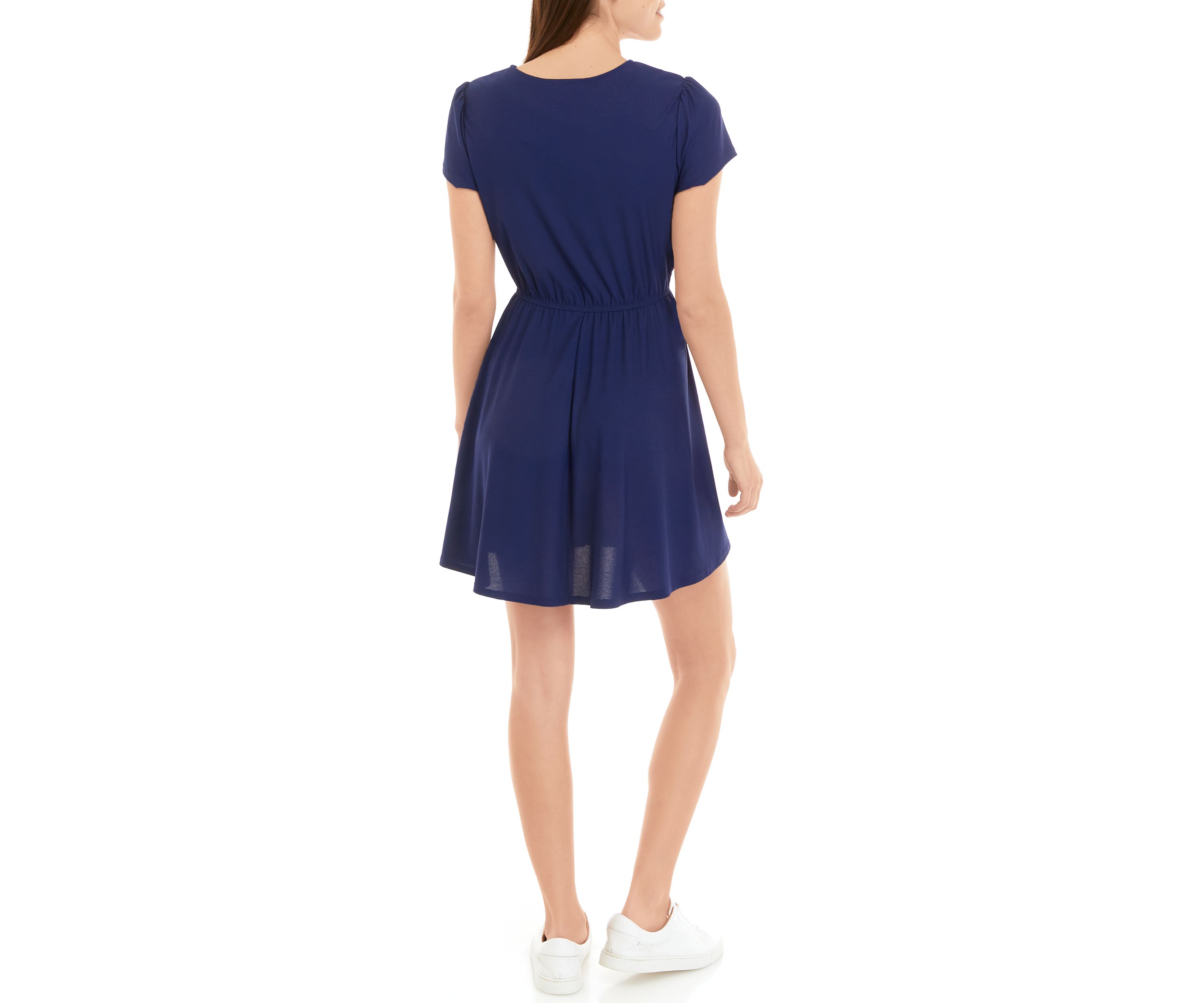 Juniors Short Sleeve Wrap Dress