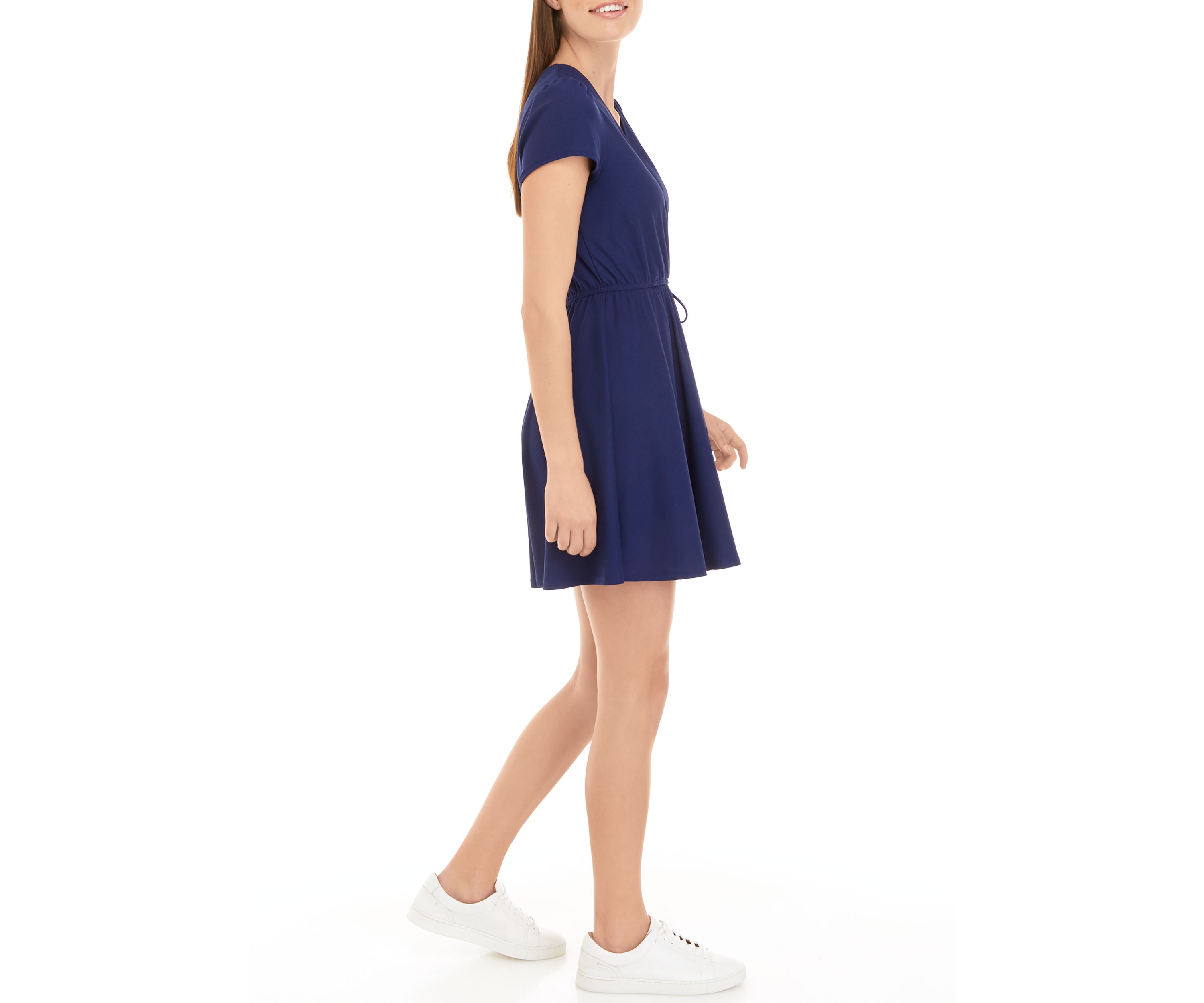 Juniors Short Sleeve Wrap Dress