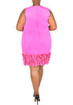 Plus Size Sleeveless V-Neck Cupcake Hem Fit and Flare Dress