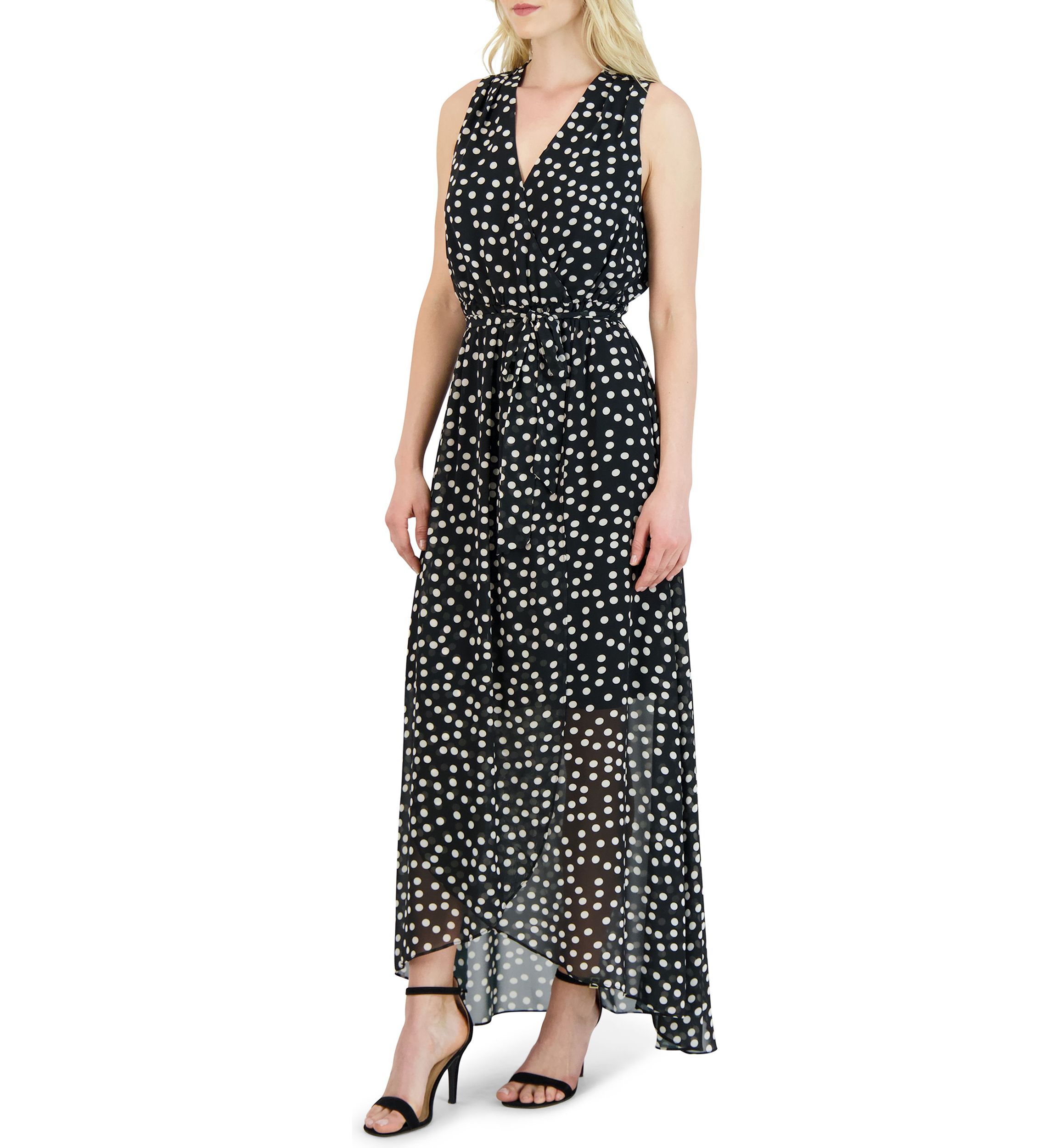Sleeveless halter neck hi low maxi dress