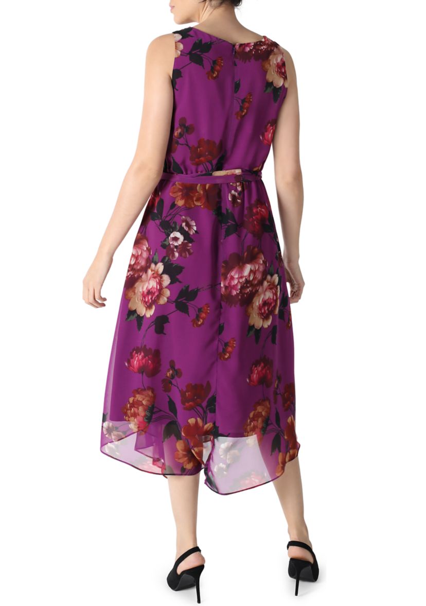 Womens Cowl Neck Fit and Flare Dress