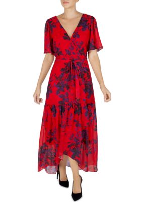 Donna Ricco Women's Flutter Sleeve Maxi Dress | belk