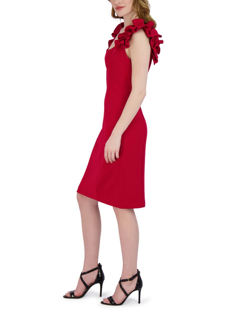 RUFFLE MIDI DRESS