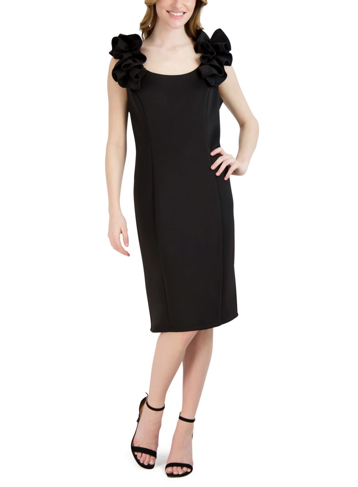 RUFFLE MIDI DRESS