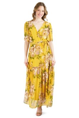 DONNA RICCO Women's Flutter Sleeve Floral Mini Sheath Dress