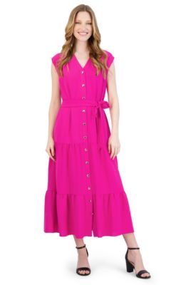 Tiered Ruffle Midi Shirtdress