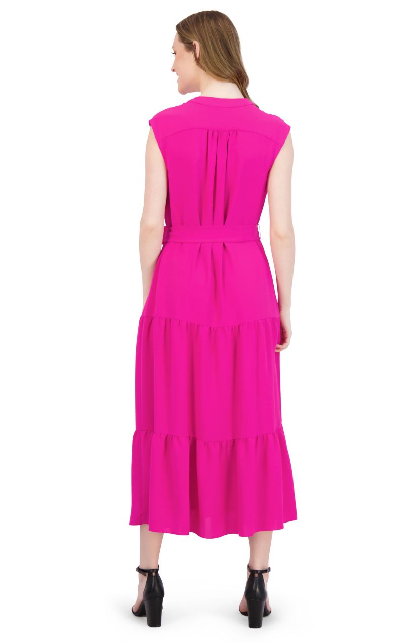 Tiered Ruffle Midi Shirtdress