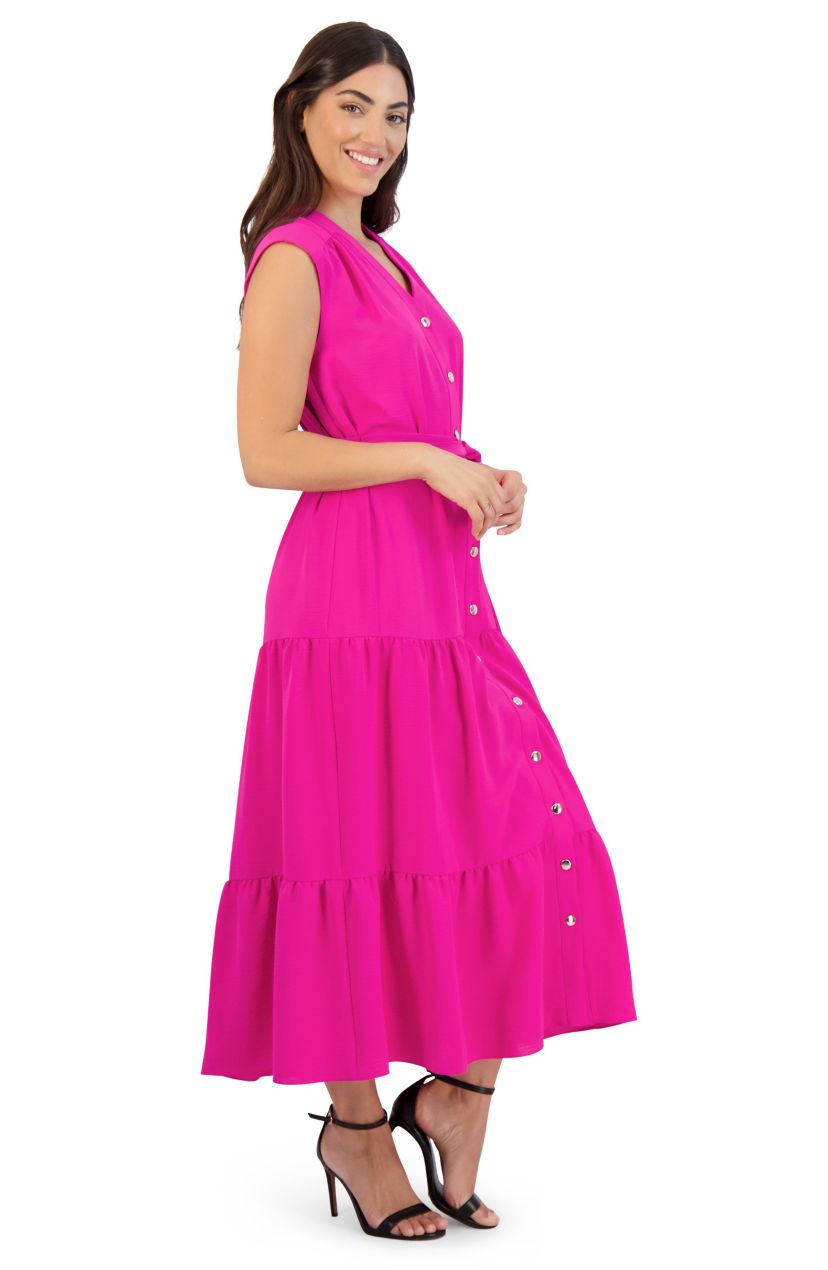 Tiered Ruffle Midi Shirtdress