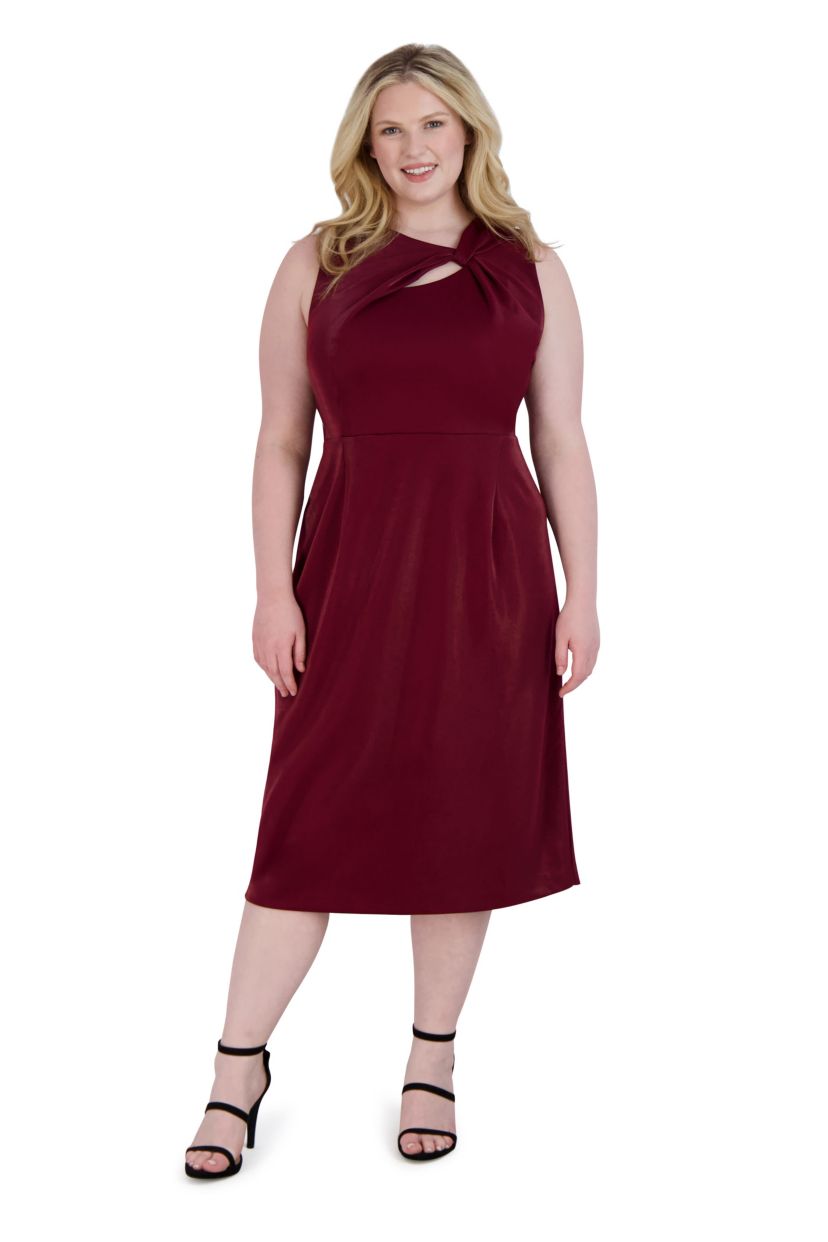 KNOT NECK MIDI DRESS
