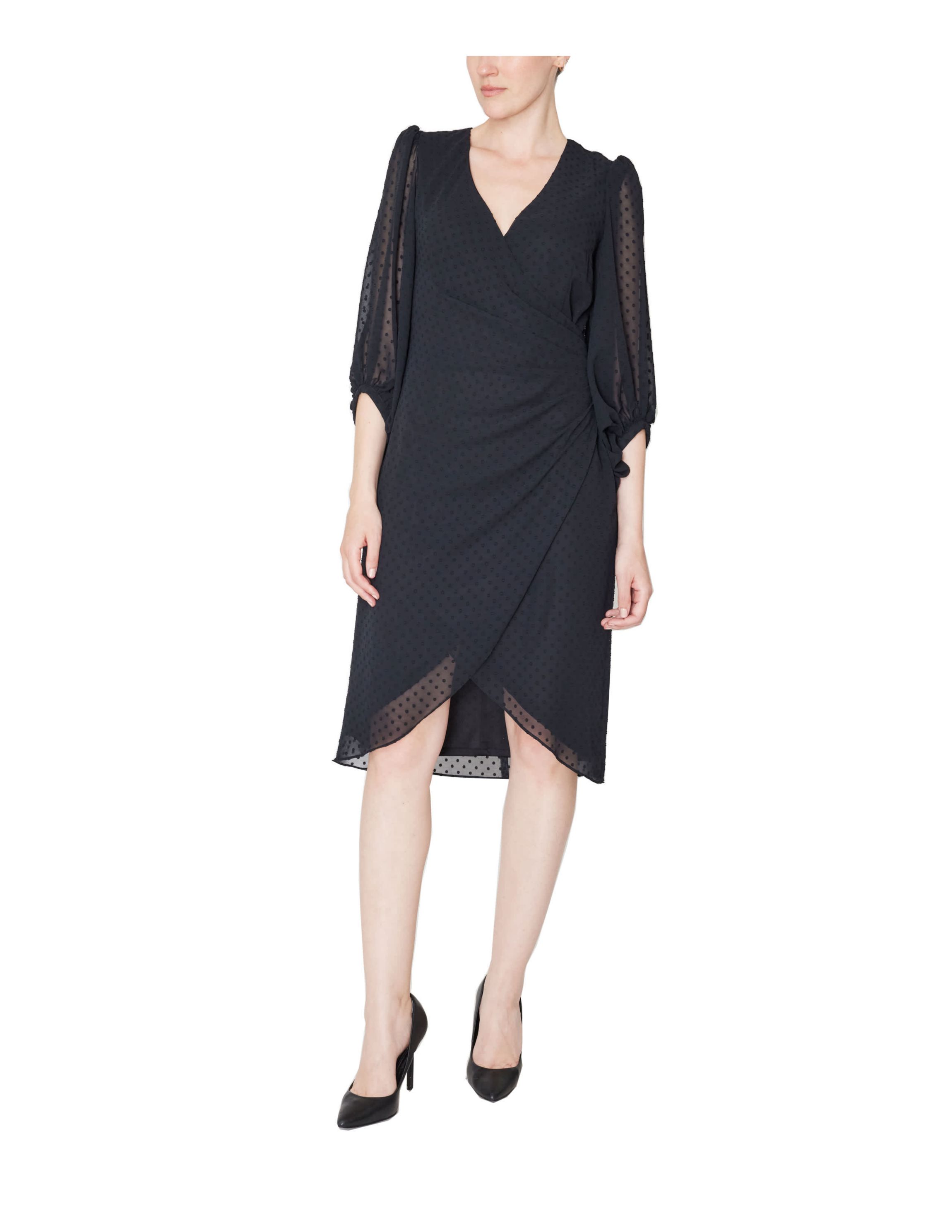 L/S V NECK SHORT DRESS