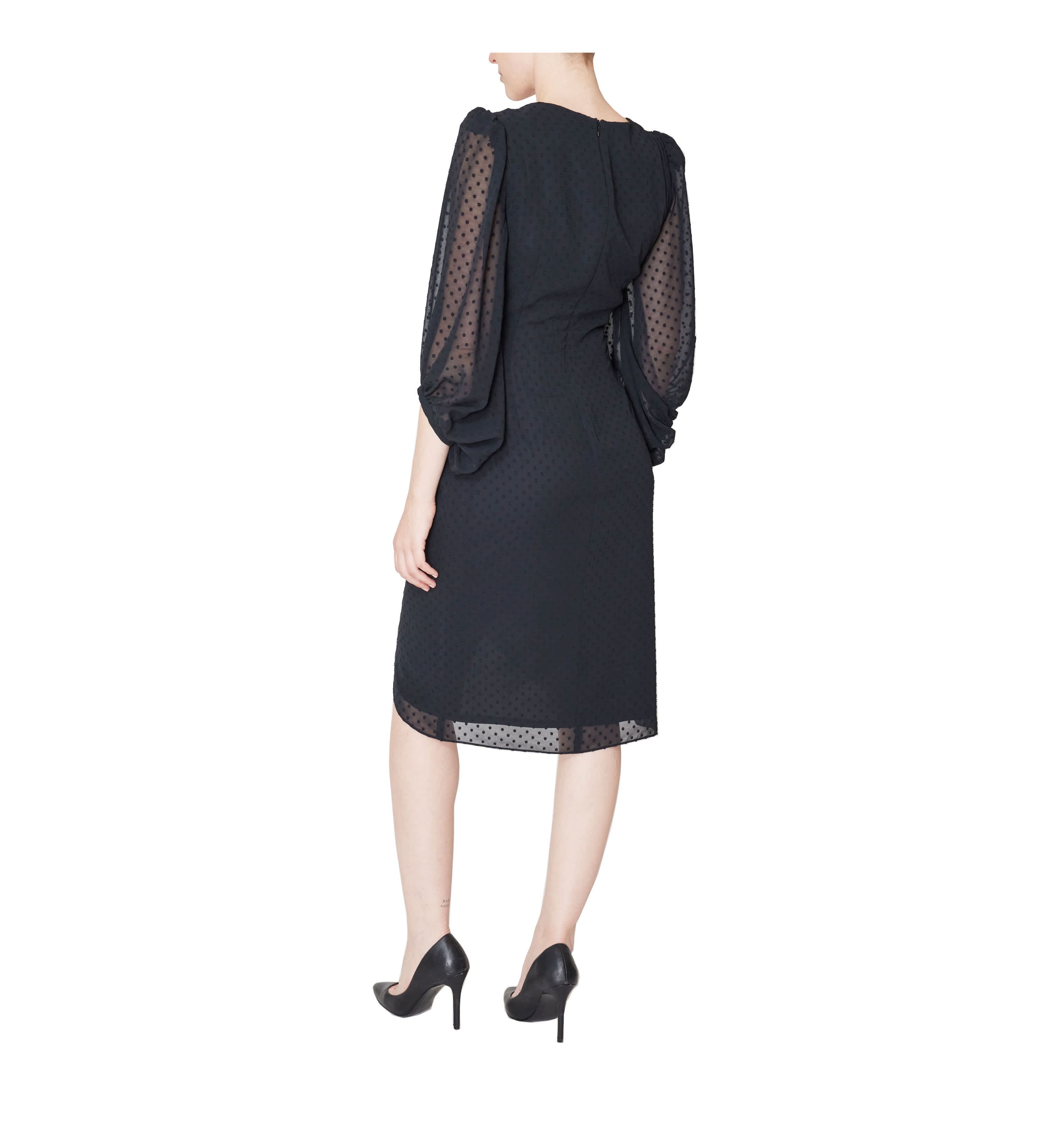 L/S V NECK SHORT DRESS
