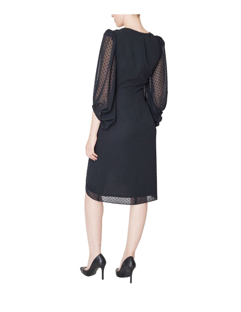 L/S V NECK SHORT DRESS