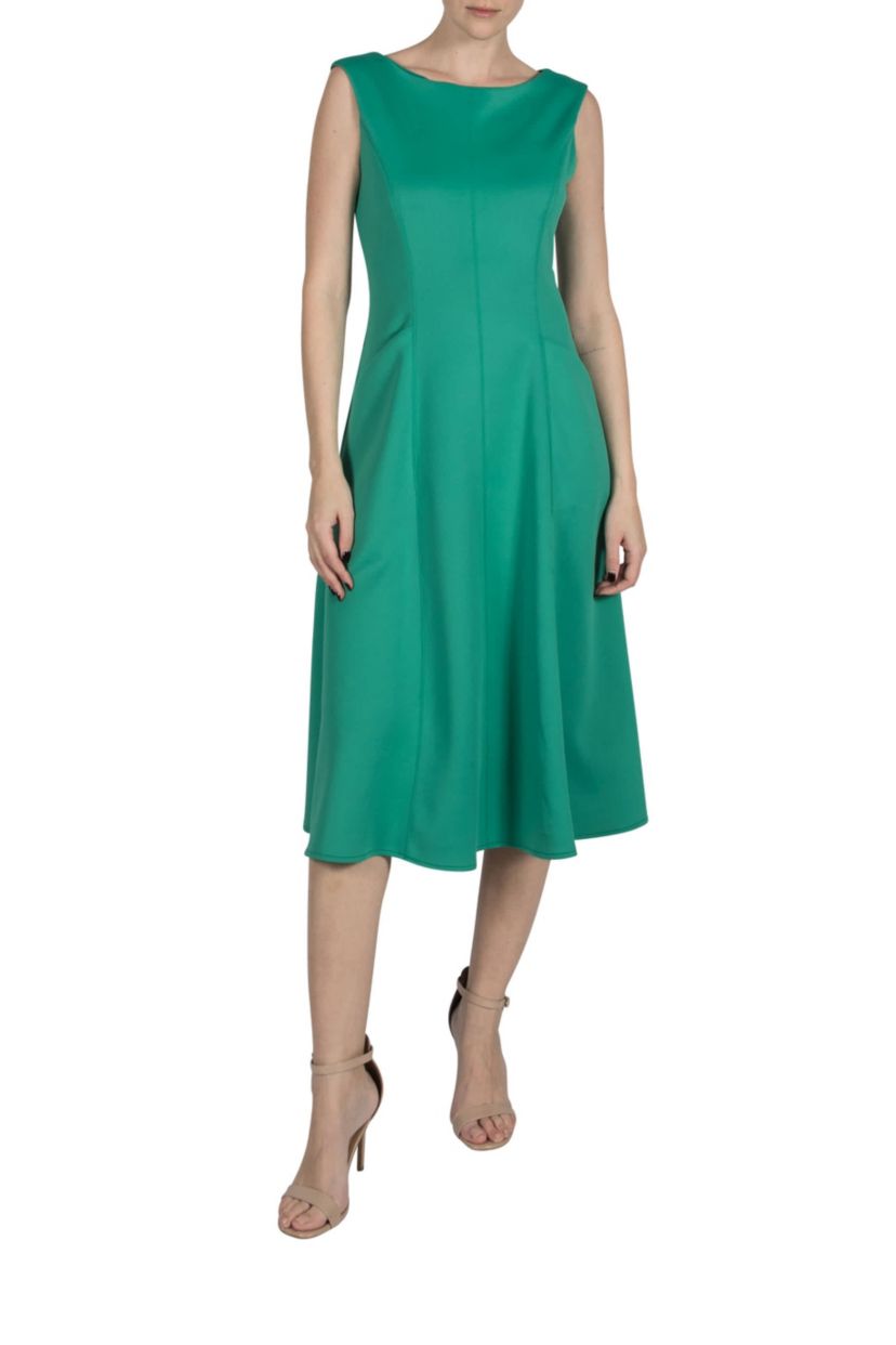 Donna Ricco Women's Boat Neck Dress, Green, 8