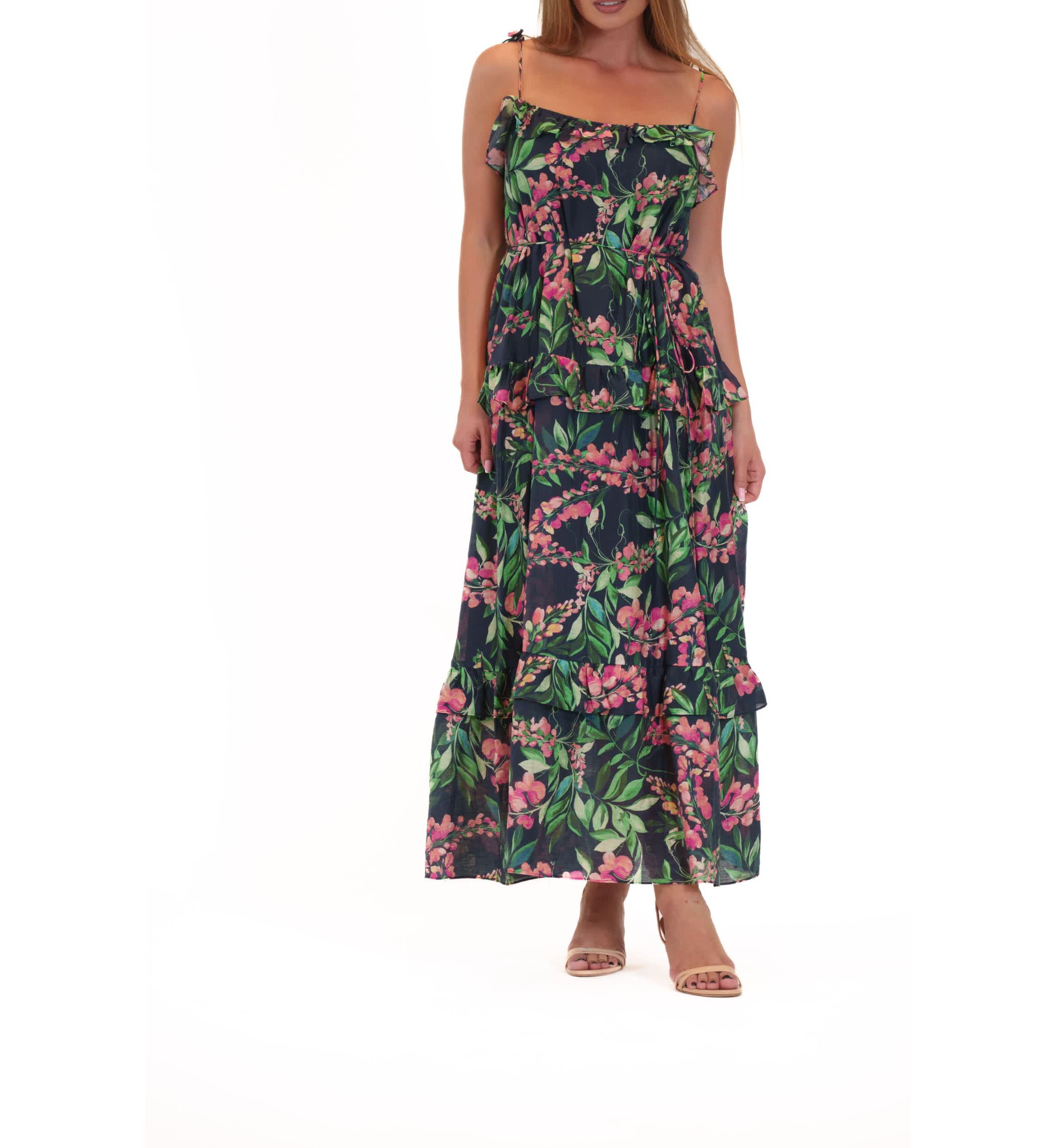 RUFFLE MAXI DRESS