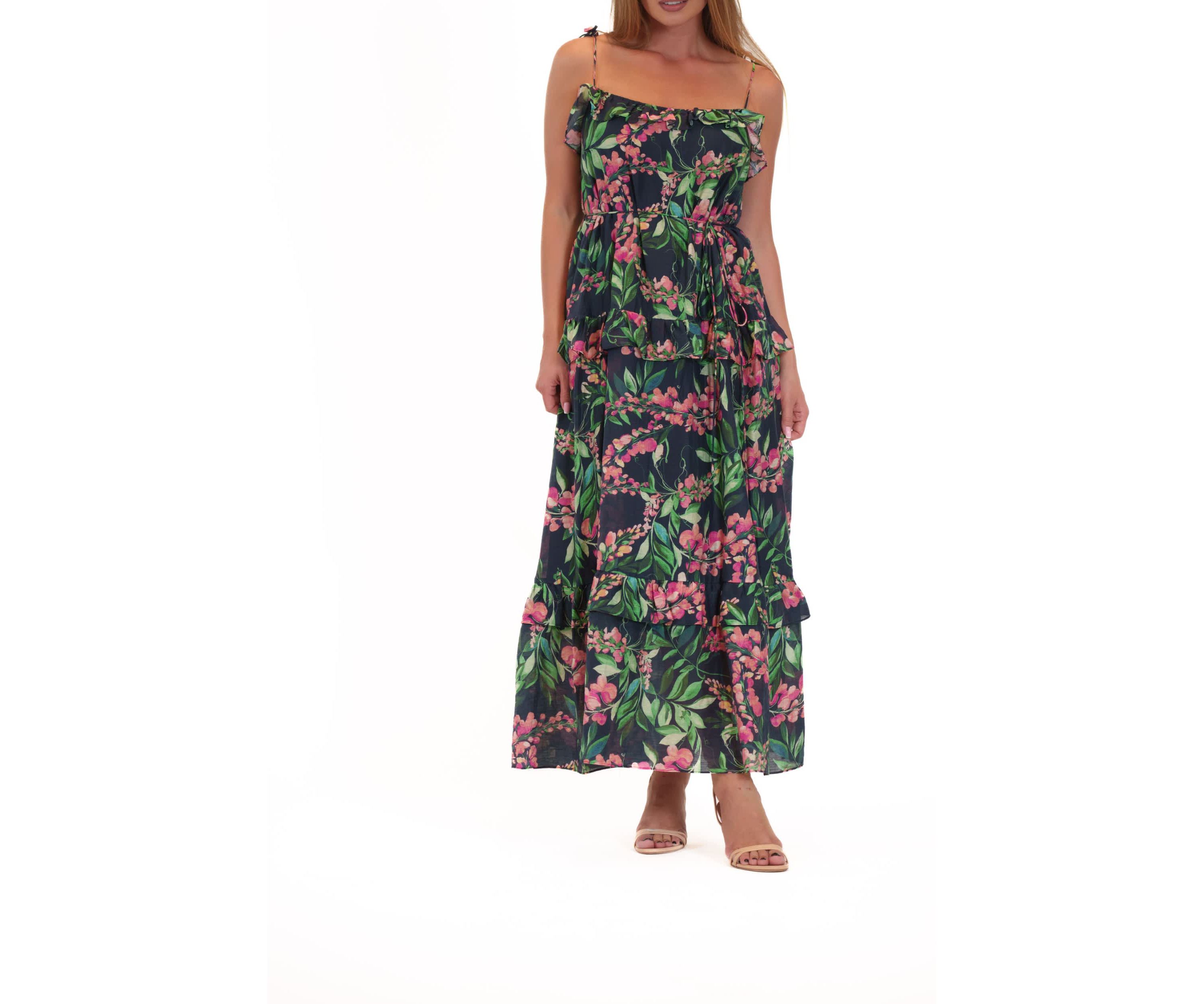 RUFFLE MAXI DRESS