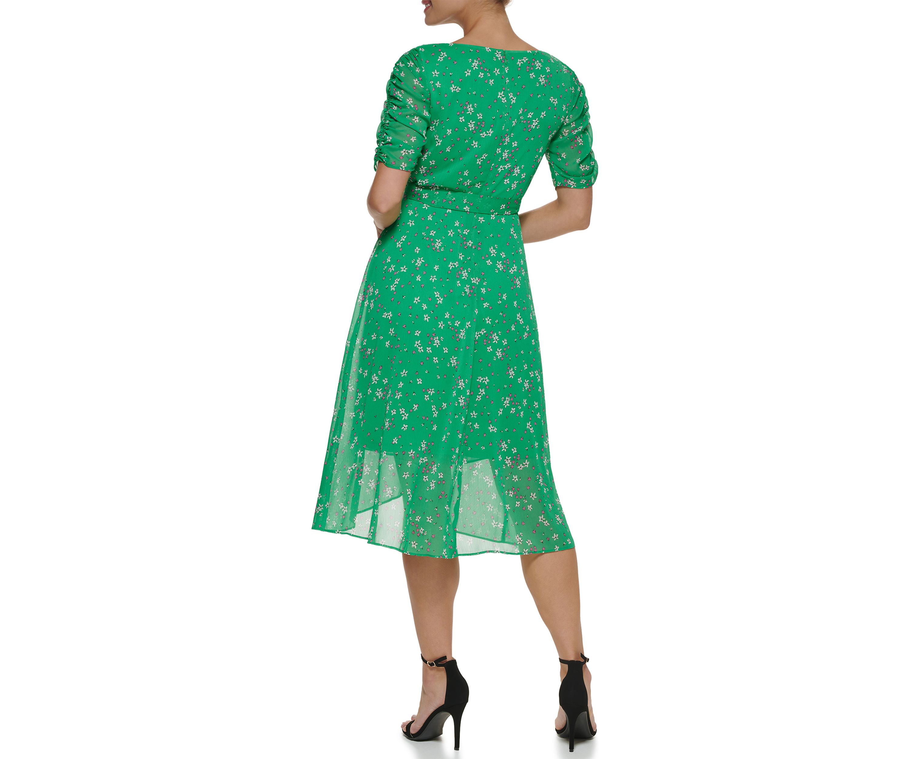 Womens Ruffled Tiered Trapeze Dress 