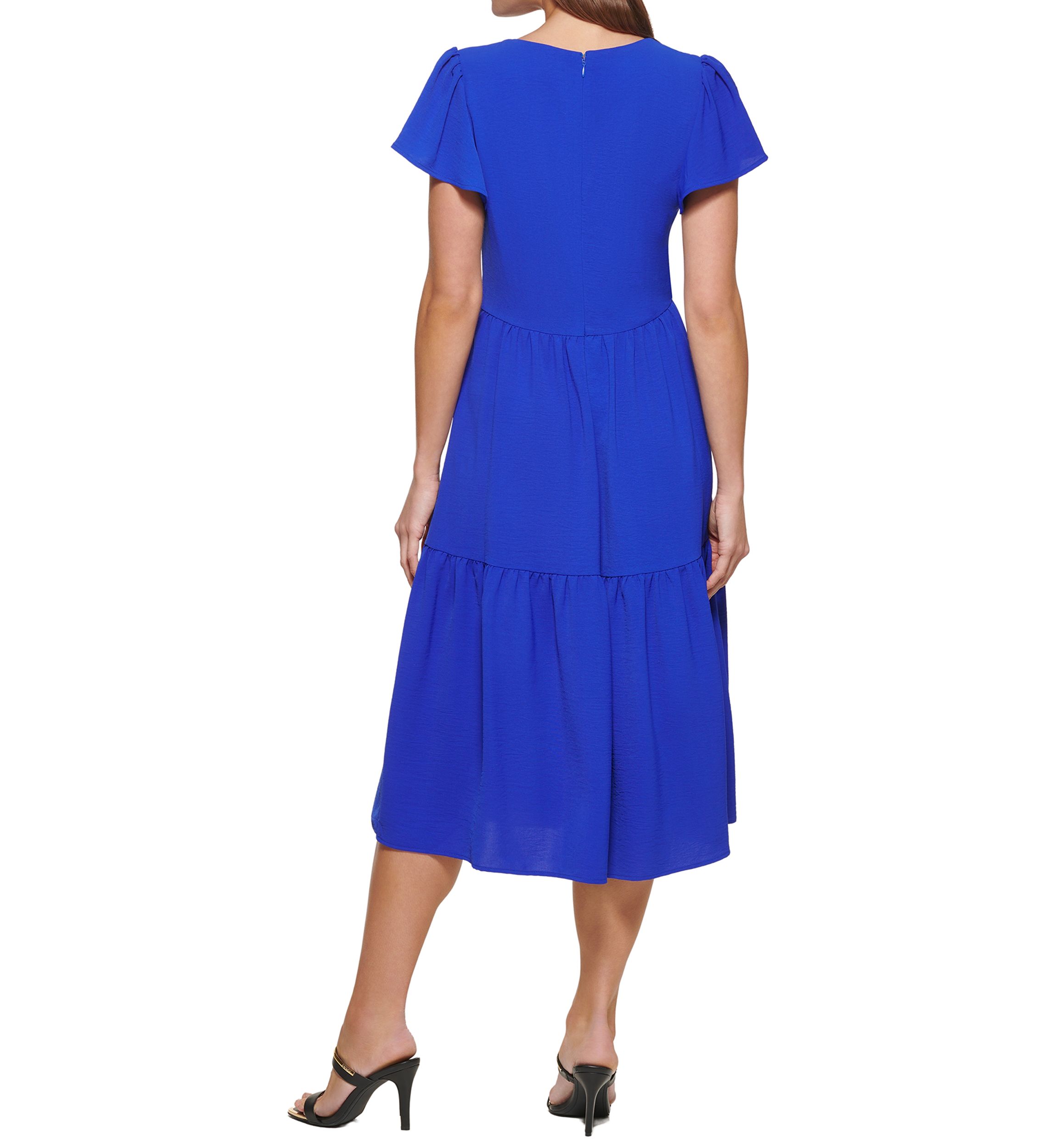 Womens V-Neck Tiered Dress