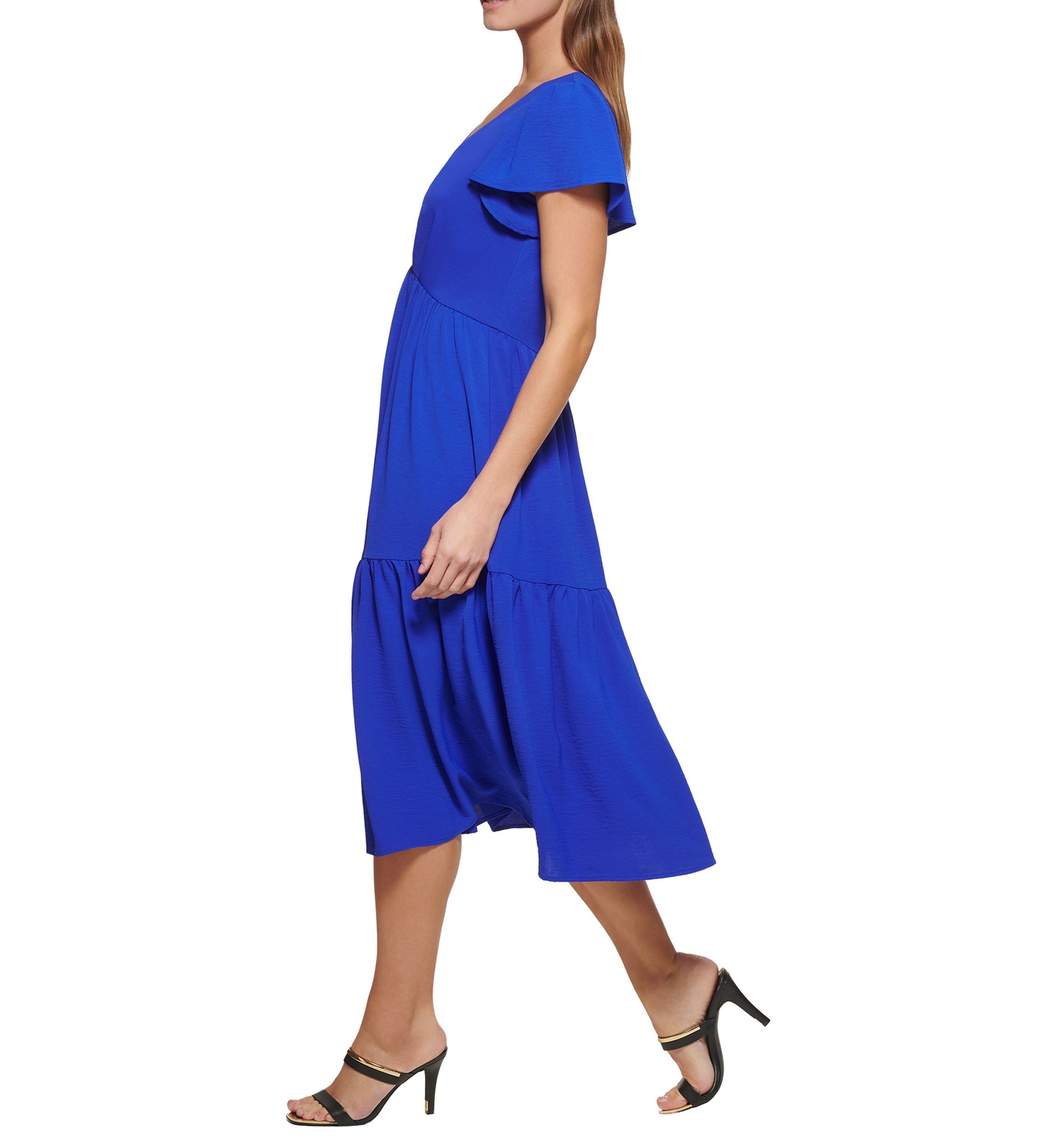 Womens V-Neck Tiered Dress