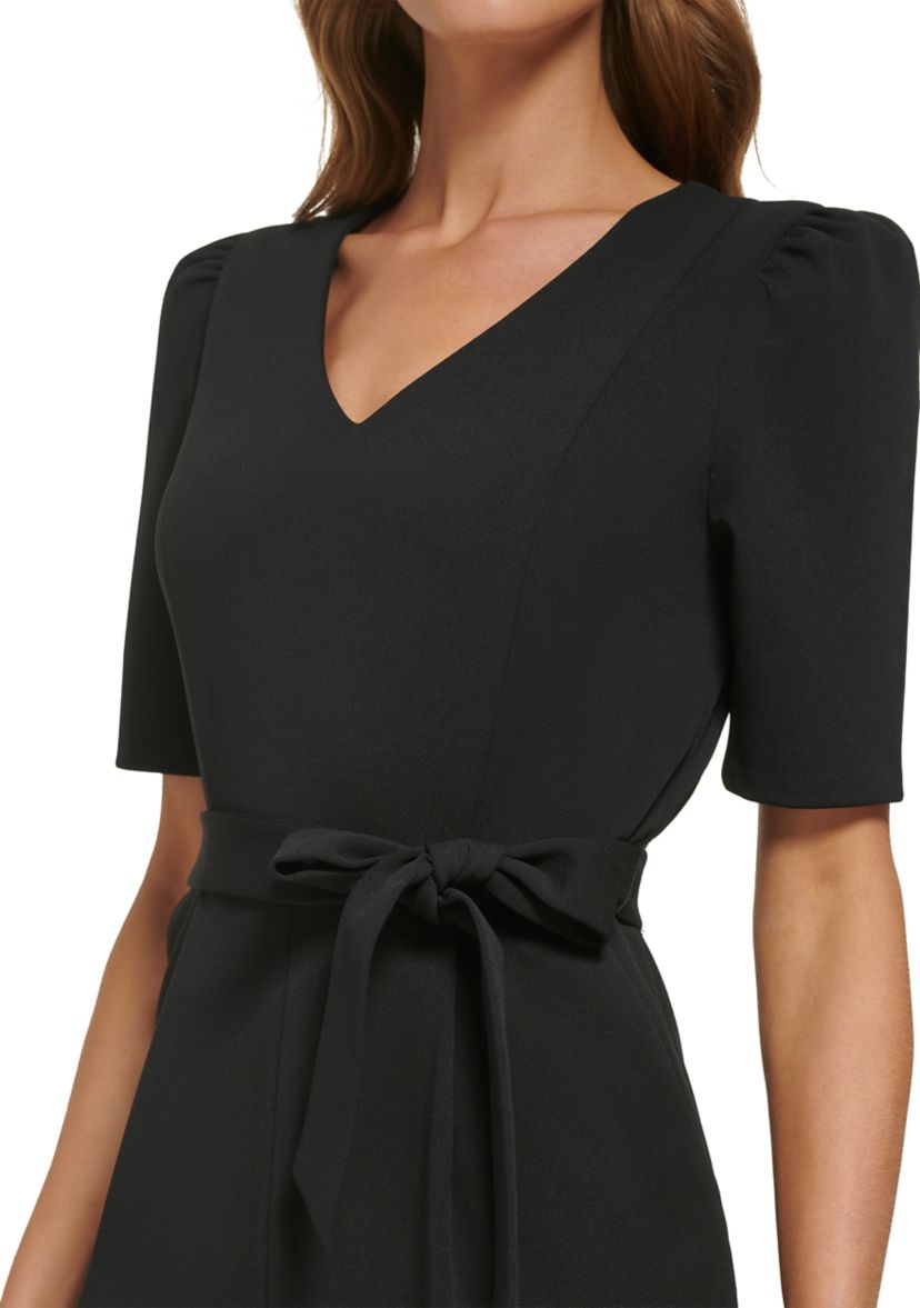 Womens Short Sleeve V-Neck Solid Slim Jumpsuit