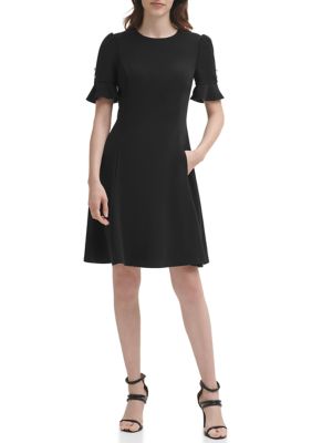 DKNY Women's Flutter Sleeve Fit and Flare Dress | belk