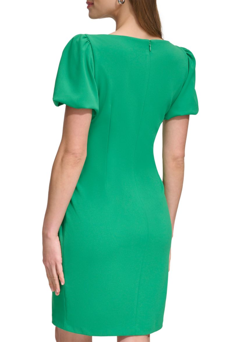 DKNY Women's Ruched Sheath Dress - Open Sleeve Midi Dress For Work & Evening - View #7