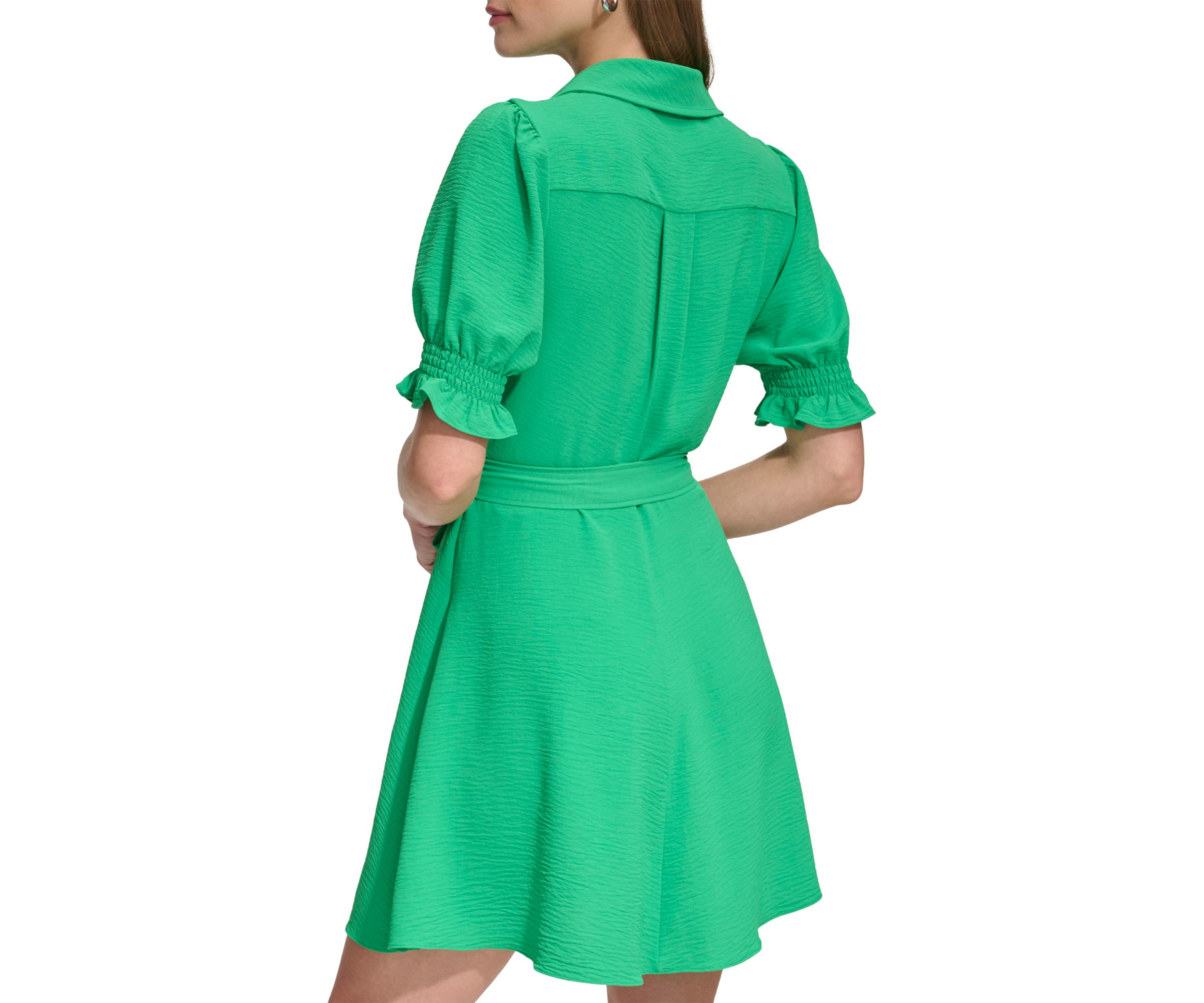 Womens Smocked Tie Waist Dress